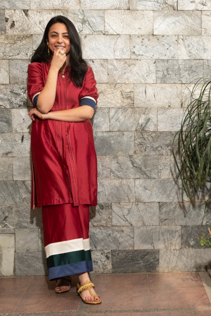 Crimson Red Nayra Co-ord Set