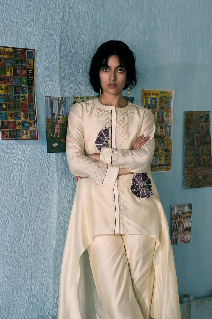 Ivory & Purple Vanda Co-ord Set
