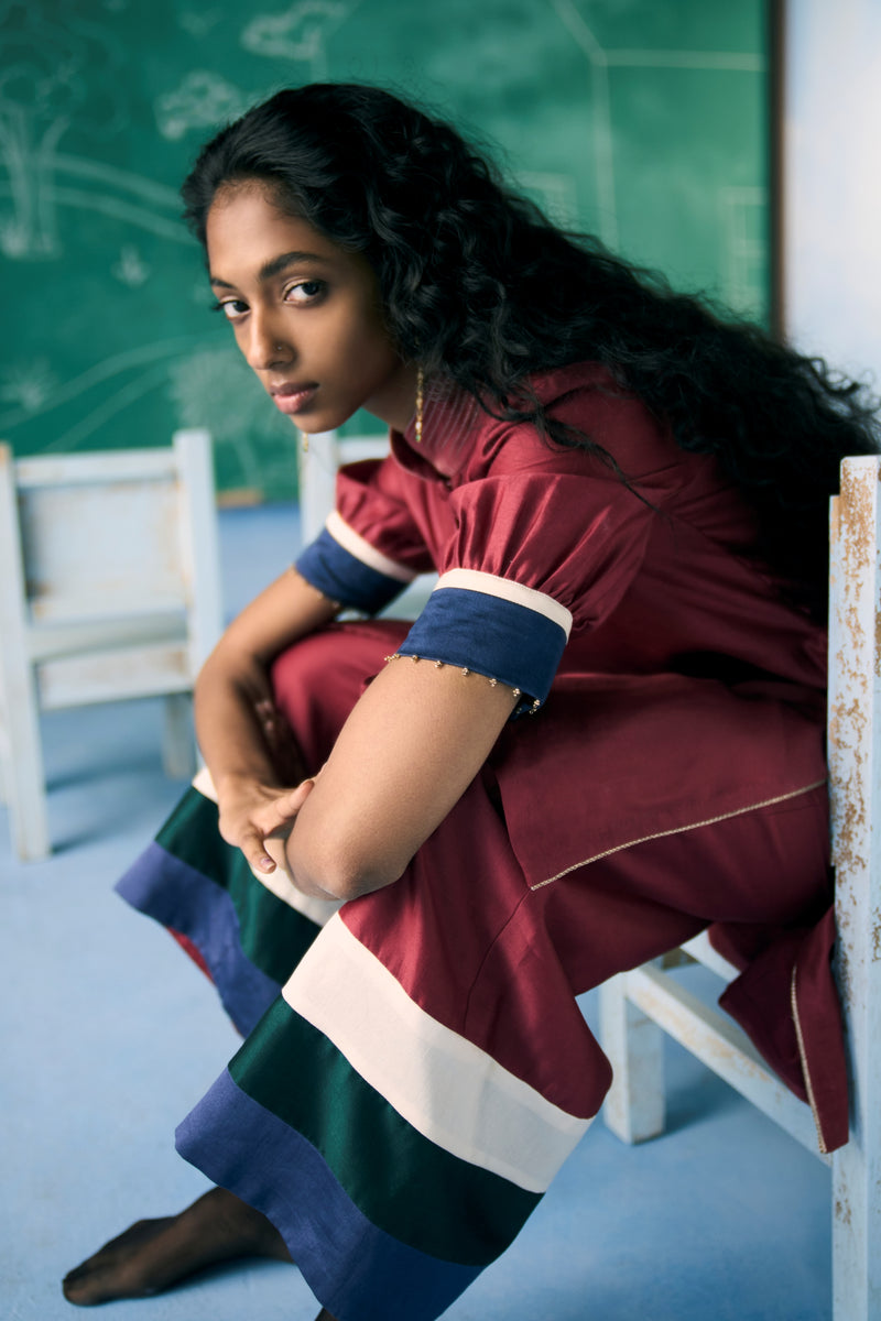 Crimson Red Nayra Co-ord Set