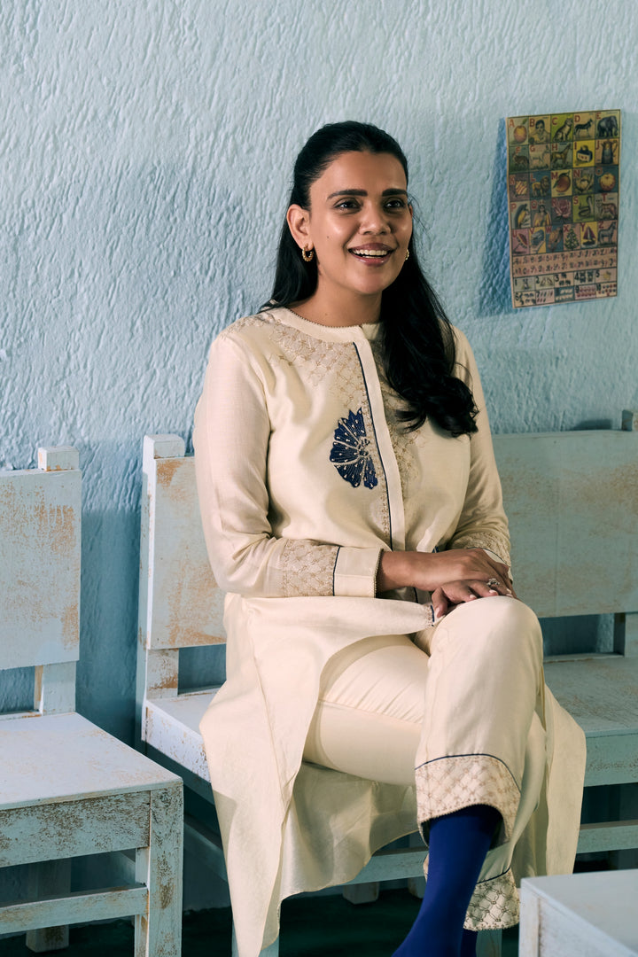 Ivory & Blue Vanda Co-ord Set