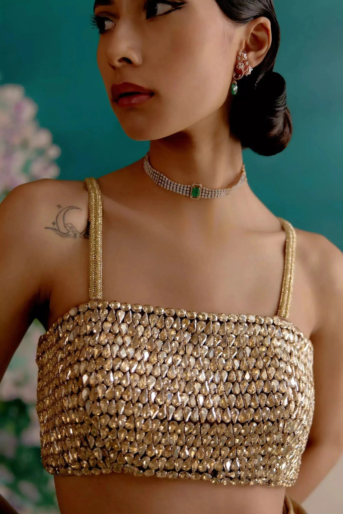 Oscar Gold Stitched Saree Blouse_4