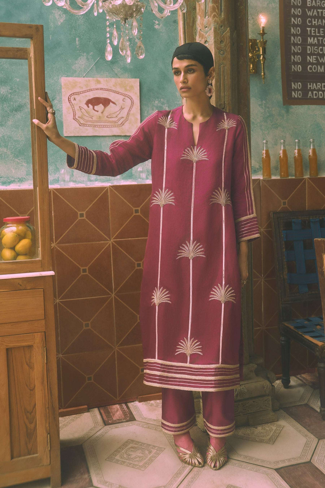 The Palm festive kurta set for women — Warra ethnic coord set India - 3