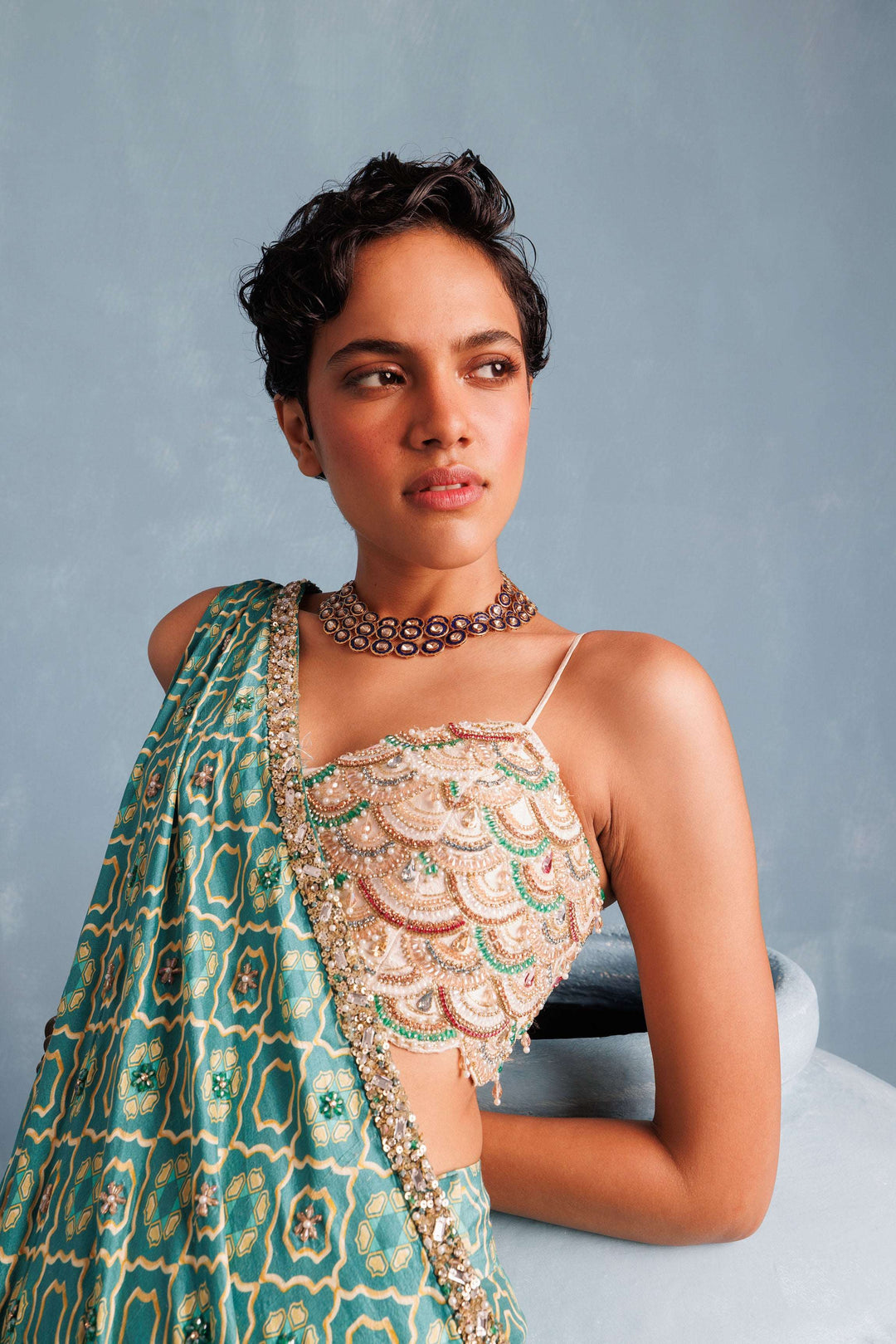 Firoza Sharara & Drape Set