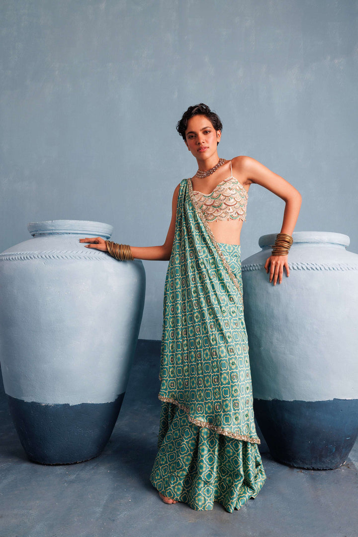 Firoza Sharara & Drape Set
