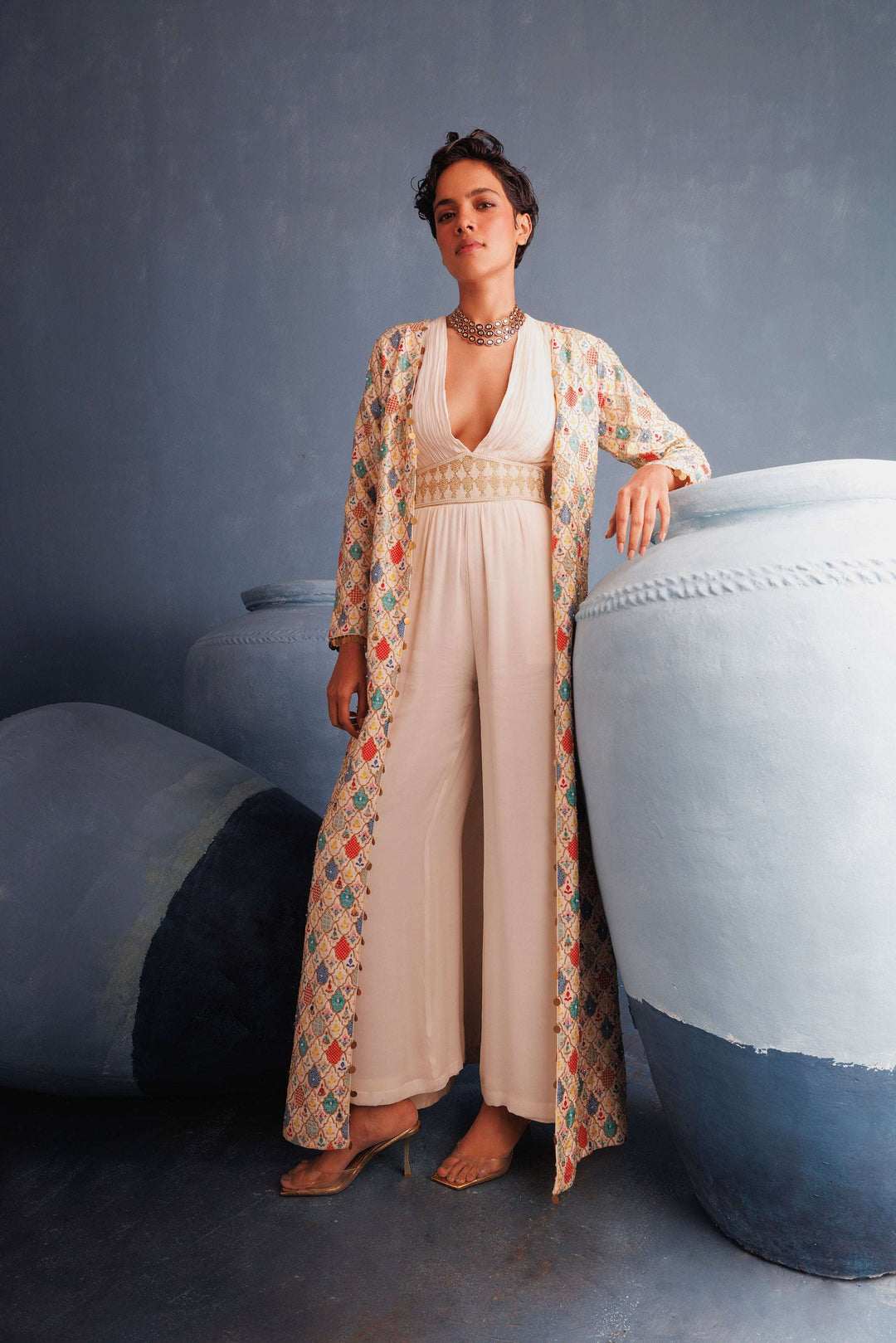 Signature Ivory Jaal Jacket & Jumpsuit