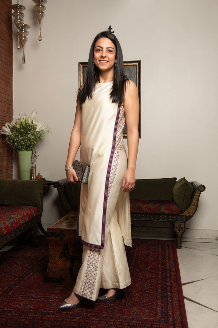Ivory & Purple Aria Co-ord Set
