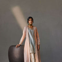 PINK BLUE JACKET ENSEMBLE