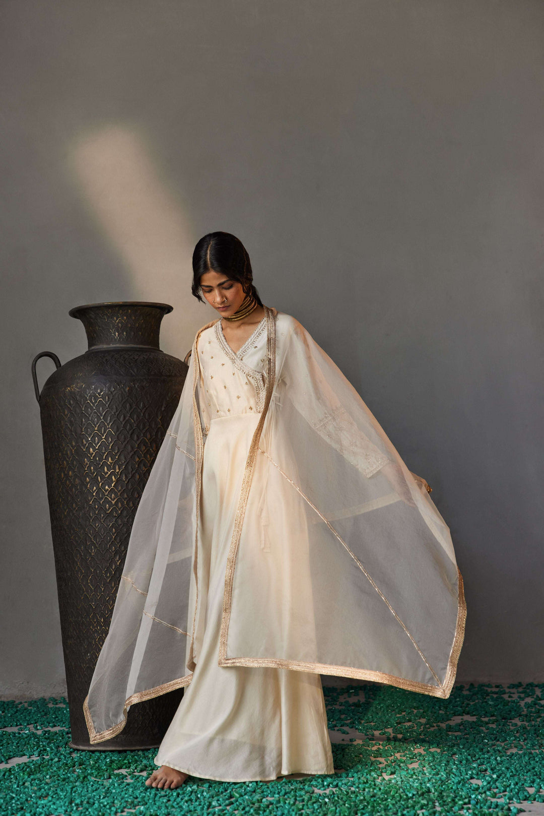 CHAMPAGNE ORGANZA DUPATTA