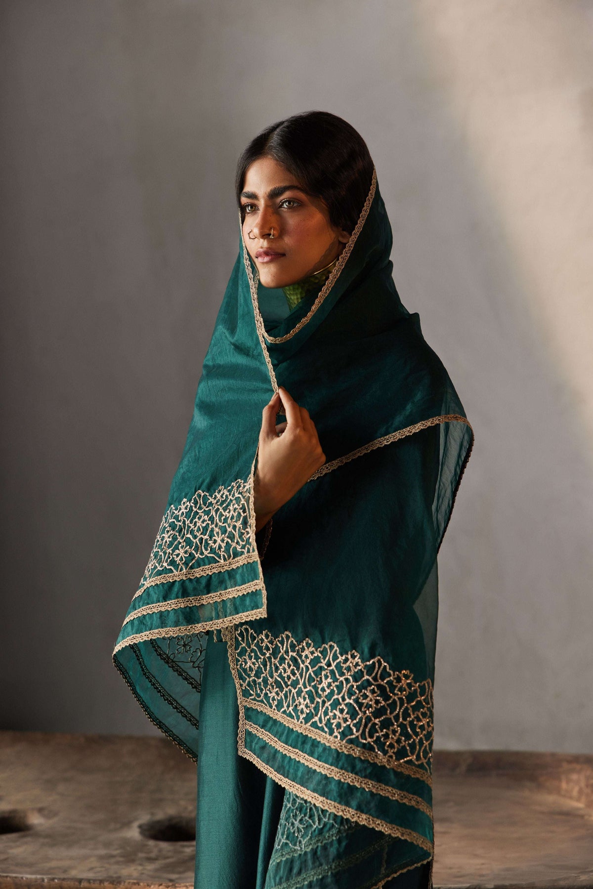 FOREST GREEN KURTA SET