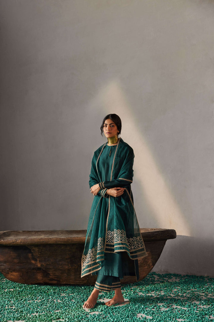 FOREST GREEN KURTA SET
