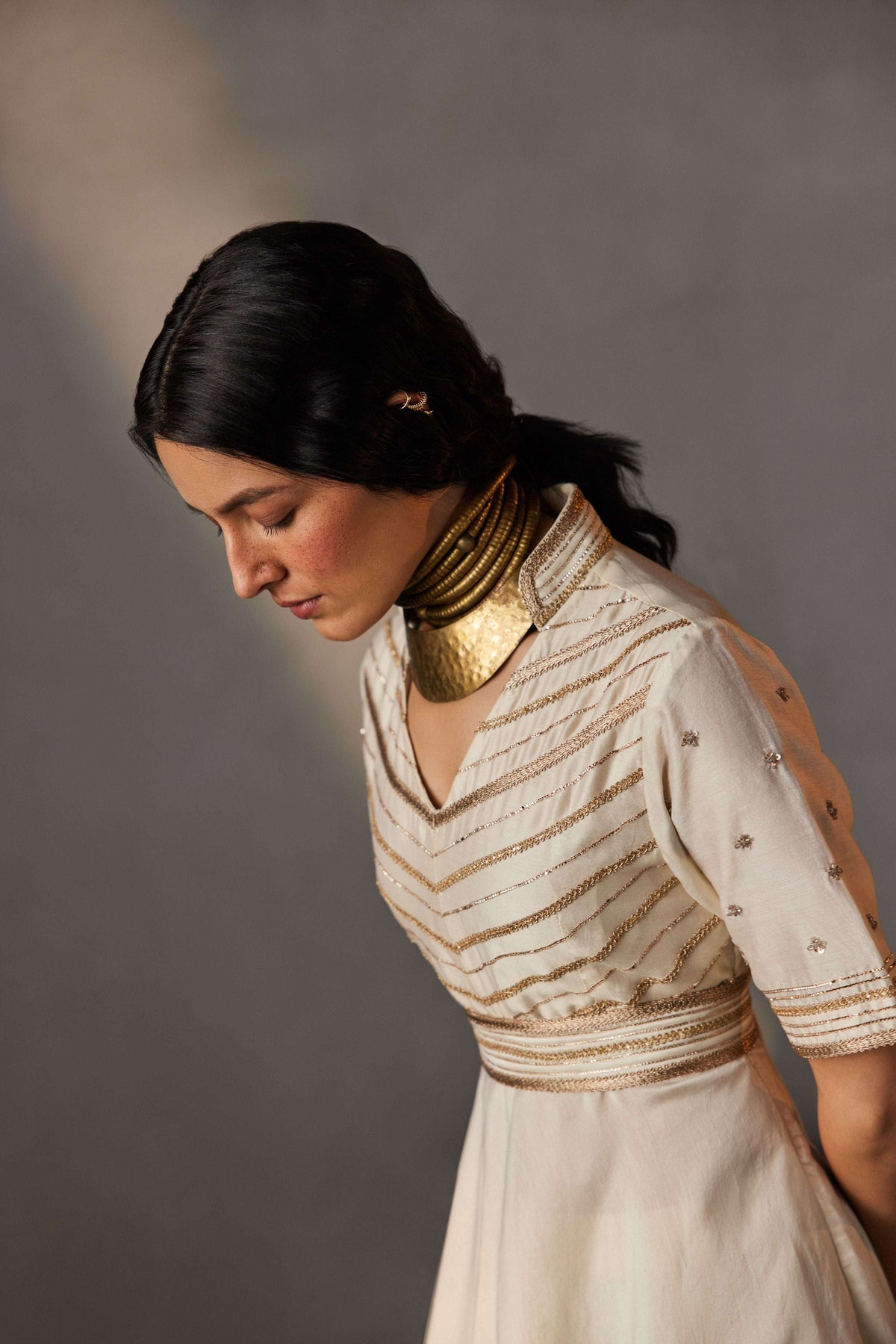 IVORY ROSE GOLD ASYMMETRICAL SET