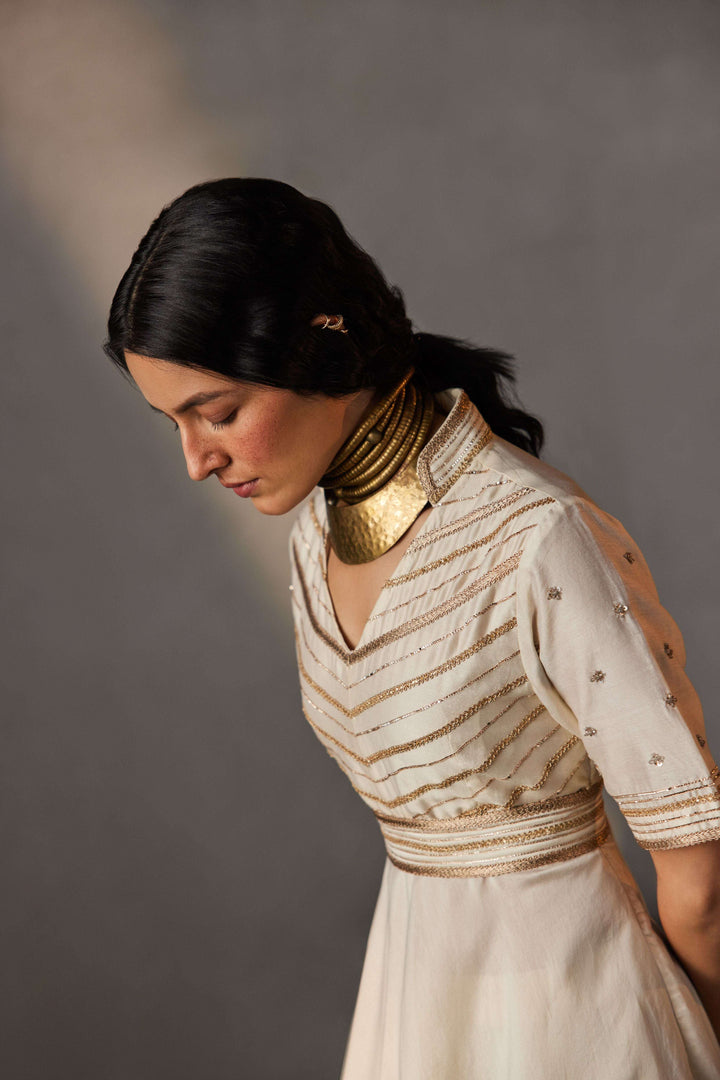 IVORY ROSE GOLD ASYMMETRICAL SET