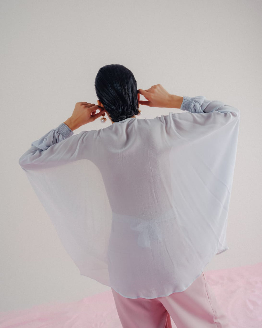 Baby Blue HoneyComb Wrap Top