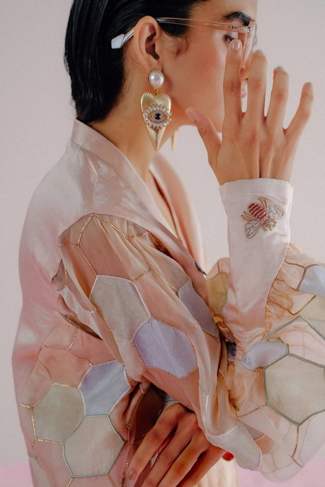 Baby Pink Bee Bomber Jacket_3