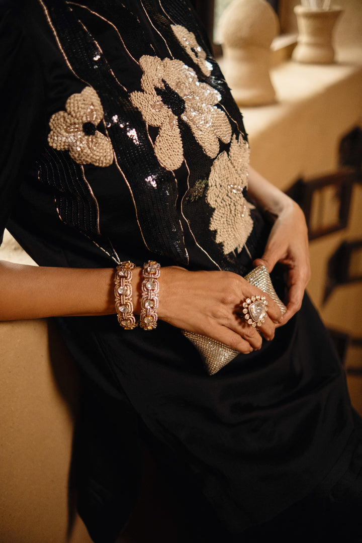 The Black Sequin Farshi Salvaar
