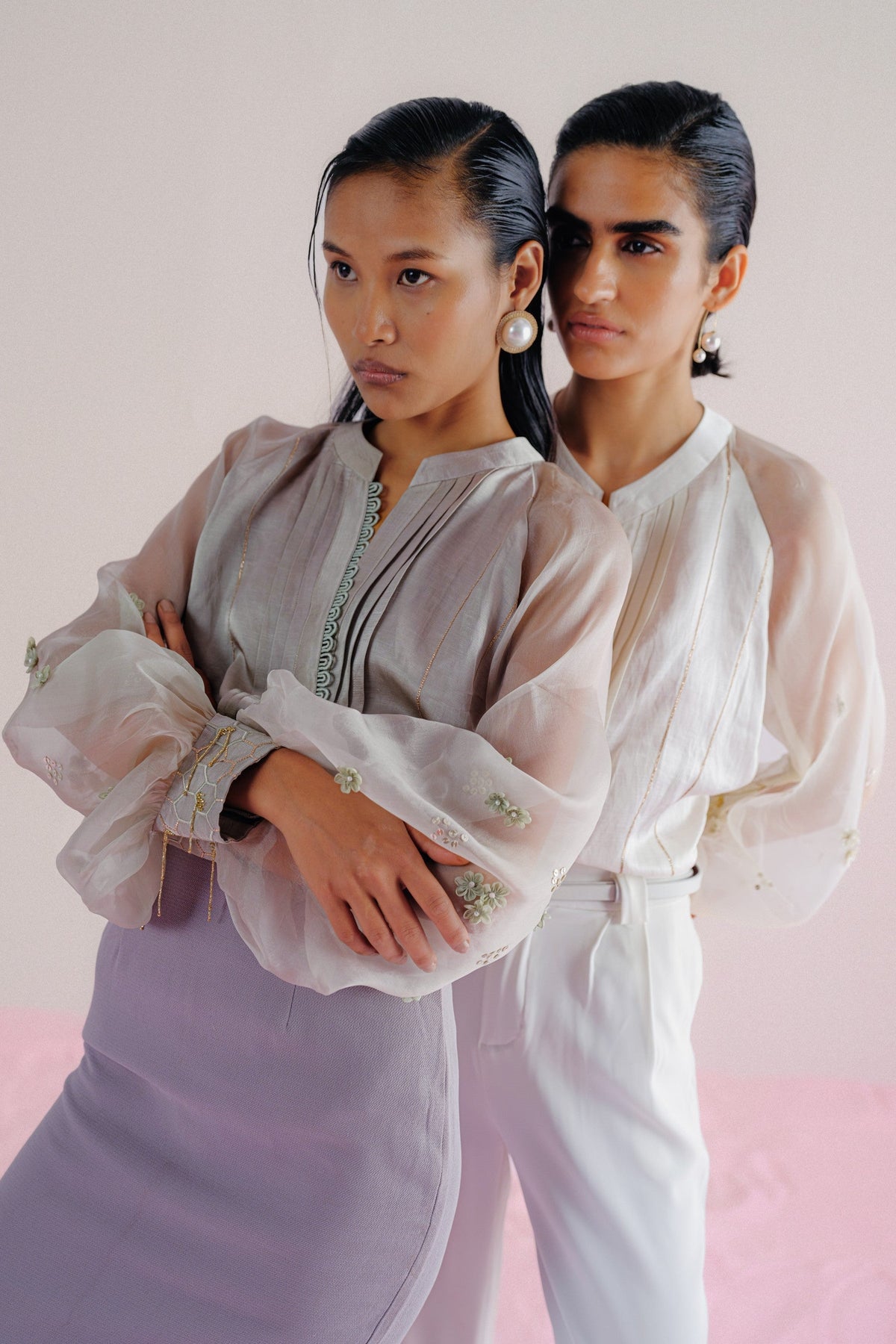 organza-embroidered-tops-duo-sage green-ivory-luxury-fashion-warra