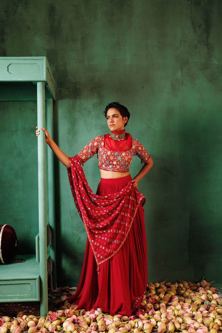 Garnet Red Lehenga