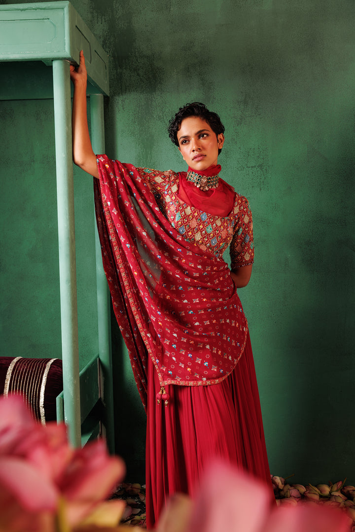 Garnet Red Lehenga