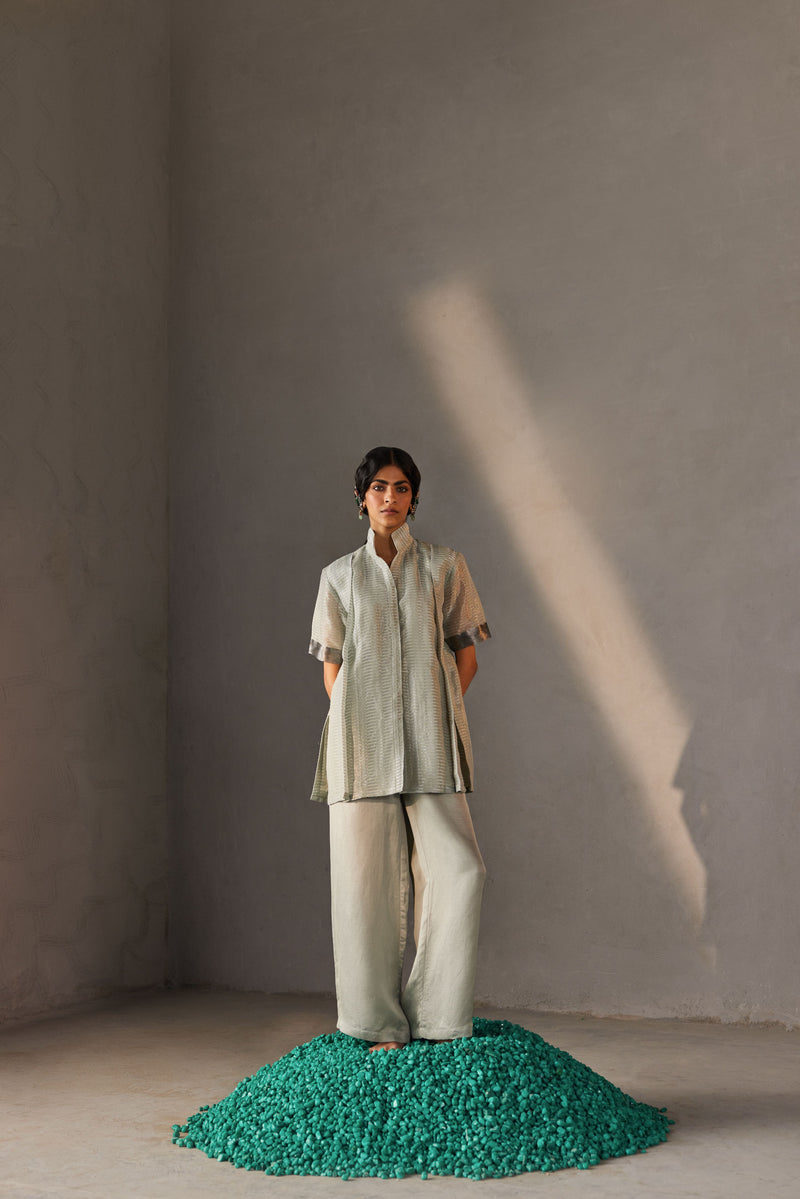 SAGE GREEN ZARI PRET SET